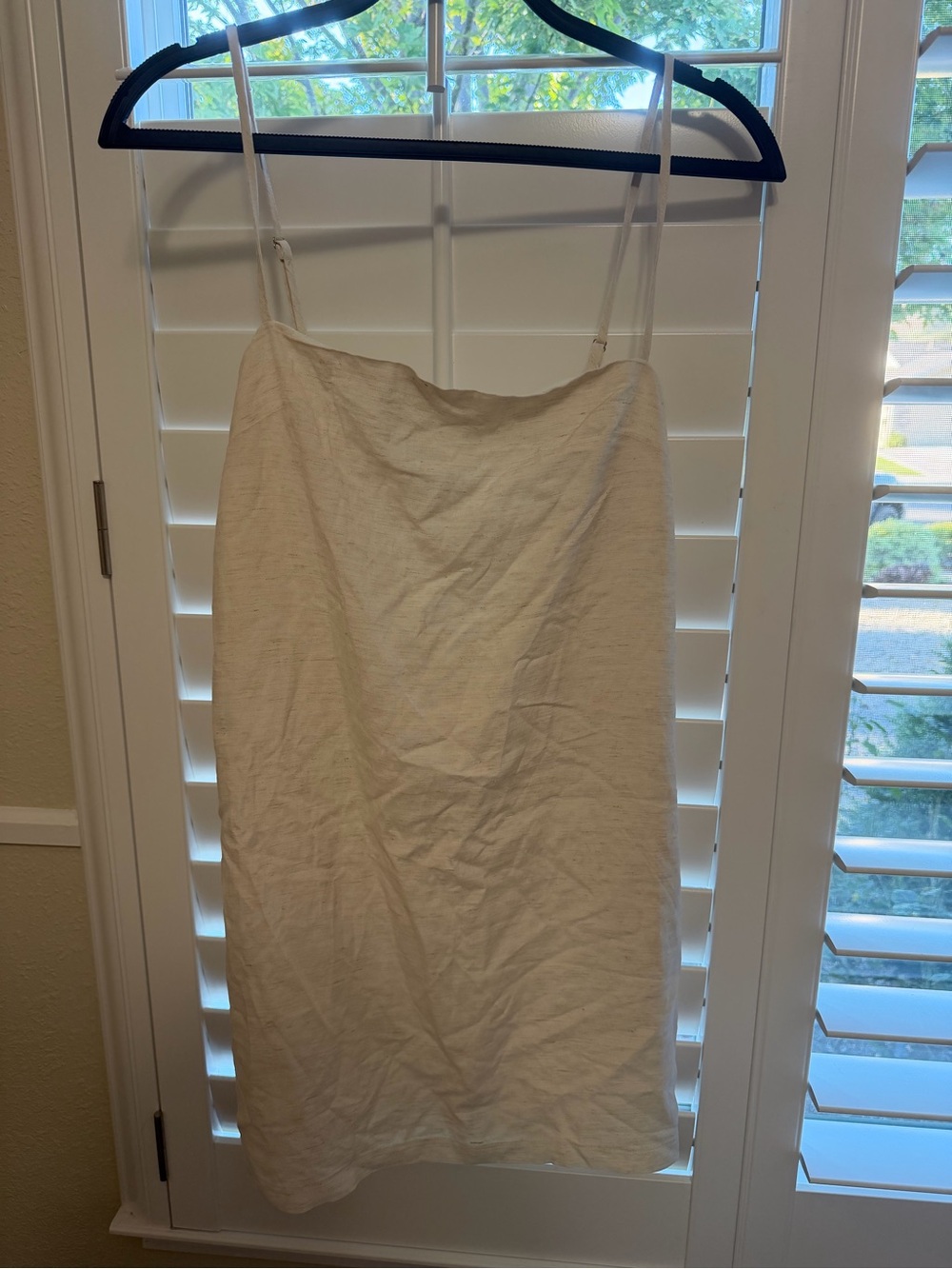 Cream Spaghetti-Strap Mini Dress